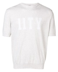 Мужская серая футболка с круглым вырезом с принтом от Eleventy