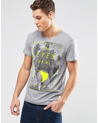 Мужская серая футболка с круглым вырезом с принтом от Esprit