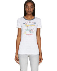 Женская серая футболка с круглым вырезом с принтом от Etoile Isabel Marant