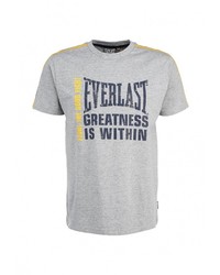 Мужская серая футболка с круглым вырезом с принтом от Everlast