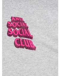 Мужская серая футболка с круглым вырезом с принтом от Anti Social Social Club