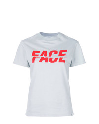 Женская серая футболка с круглым вырезом с принтом от Facetasm