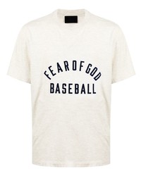 Мужская серая футболка с круглым вырезом с принтом от Fear Of God