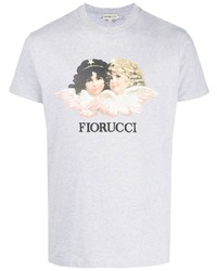 Мужская серая футболка с круглым вырезом с принтом от Fiorucci