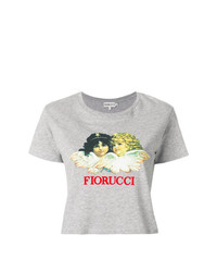Женская серая футболка с круглым вырезом с принтом от Fiorucci
