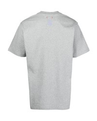 Мужская серая футболка с круглым вырезом с принтом от Clot