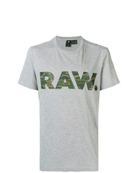 Мужская серая футболка с круглым вырезом с принтом от G-Star Raw Research