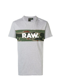 Мужская серая футболка с круглым вырезом с принтом от G-Star Raw Research