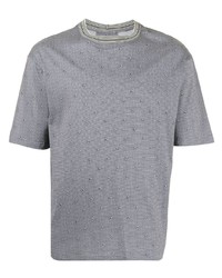 Мужская серая футболка с круглым вырезом с принтом от Giorgio Armani