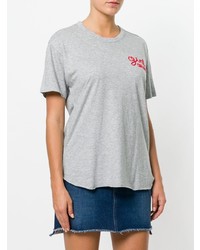 Женская серая футболка с круглым вырезом с принтом от Sandrine Rose