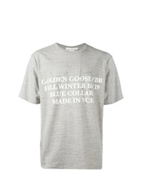 Мужская серая футболка с круглым вырезом с принтом от Golden Goose Deluxe Brand
