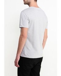 Мужская серая футболка с круглым вырезом с принтом от Guess Jeans