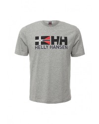Мужская серая футболка с круглым вырезом с принтом от Helly Hansen