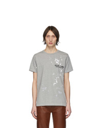 Мужская серая футболка с круглым вырезом с принтом от Helmut Lang