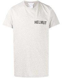 Мужская серая футболка с круглым вырезом с принтом от Helmut Lang