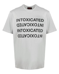 Мужская серая футболка с круглым вырезом с принтом от Intoxicated