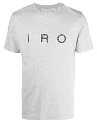 Мужская серая футболка с круглым вырезом с принтом от IRO