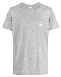 Мужская серая футболка с круглым вырезом с принтом от Isabel Marant