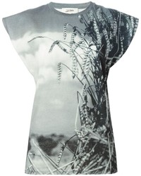 Женская серая футболка с круглым вырезом с принтом от Jean Paul Gaultier