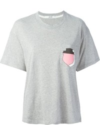 Женская серая футболка с круглым вырезом с принтом от JULIEN DAVID