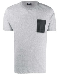 Мужская серая футболка с круглым вырезом с принтом от Karl Lagerfeld