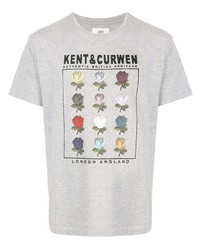 Мужская серая футболка с круглым вырезом с принтом от Kent & Curwen