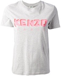 Женская серая футболка с круглым вырезом с принтом от Kenzo