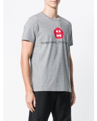 Мужская серая футболка с круглым вырезом с принтом от Aspesi