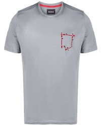 Мужская серая футболка с круглым вырезом с принтом от Kiton