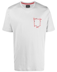 Мужская серая футболка с круглым вырезом с принтом от Kiton