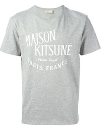 Мужская серая футболка с круглым вырезом с принтом от Kitsune