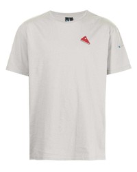 Мужская серая футболка с круглым вырезом с принтом от Klättermusen