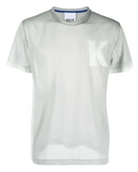 Мужская серая футболка с круглым вырезом с принтом от Koché