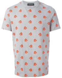 Мужская серая футболка с круглым вырезом с принтом от Kris Van Assche