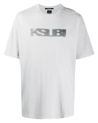 Мужская серая футболка с круглым вырезом с принтом от Ksubi