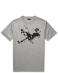 Мужская серая футболка с круглым вырезом с принтом от Lanvin
