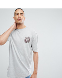 Мужская серая футболка с круглым вырезом с принтом от Le Breve