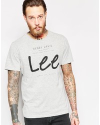 Мужская серая футболка с круглым вырезом с принтом от Lee