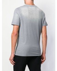 Мужская серая футболка с круглым вырезом с принтом от Frankie Morello