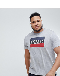 Мужская серая футболка с круглым вырезом с принтом от Levi's