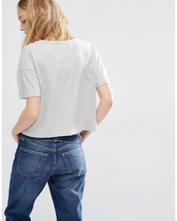 Женская серая футболка с круглым вырезом с принтом от Calvin Klein