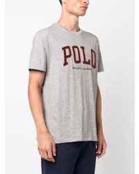 Мужская серая футболка с круглым вырезом с принтом от Polo Ralph Lauren