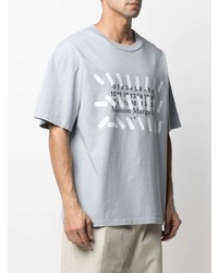 Мужская серая футболка с круглым вырезом с принтом от Maison Margiela