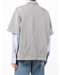 Мужская серая футболка с круглым вырезом с принтом от Kolor