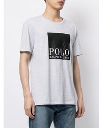 Мужская серая футболка с круглым вырезом с принтом от Polo Ralph Lauren