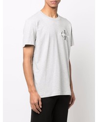 Мужская серая футболка с круглым вырезом с принтом от Calvin Klein Jeans