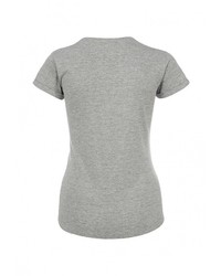 Женская серая футболка с круглым вырезом с принтом от LOST INK