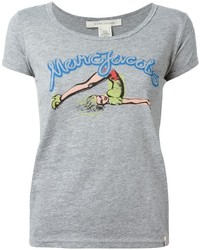 Женская серая футболка с круглым вырезом с принтом от Marc Jacobs