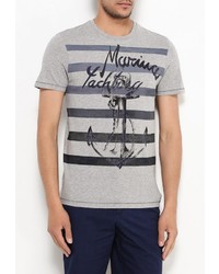 Мужская серая футболка с круглым вырезом с принтом от Marina Yachting