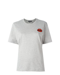 Женская серая футболка с круглым вырезом с принтом от Markus Lupfer
